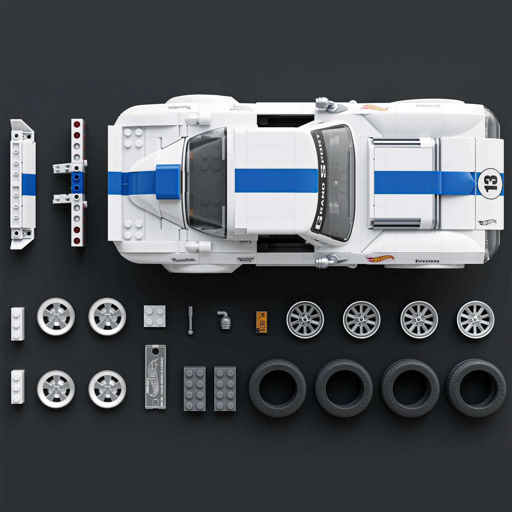 Mattel Brick Shop Hot Wheels Elite 1963 Corvette Building Set