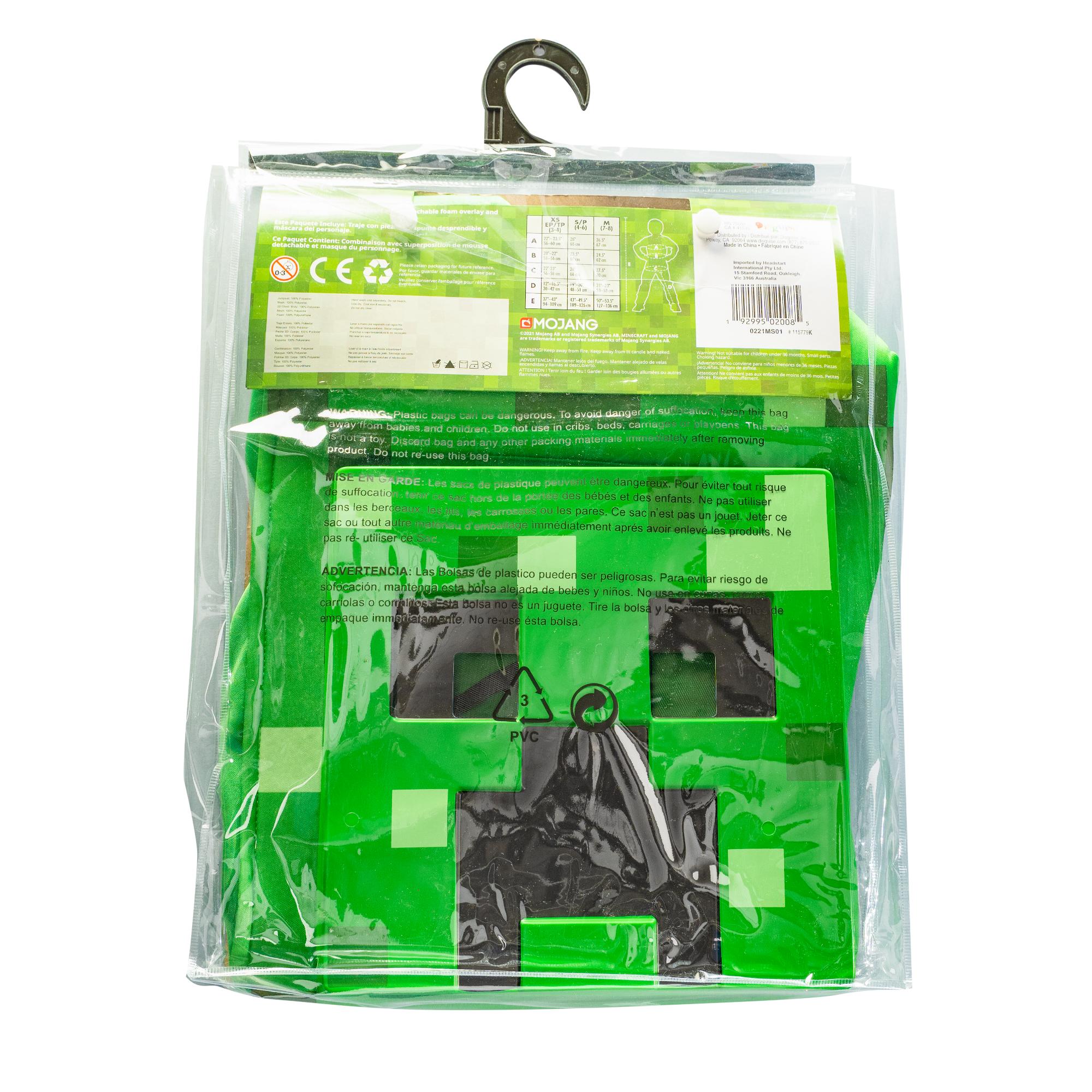 Minecraft Creeper Fancy Dress Costume 7-8