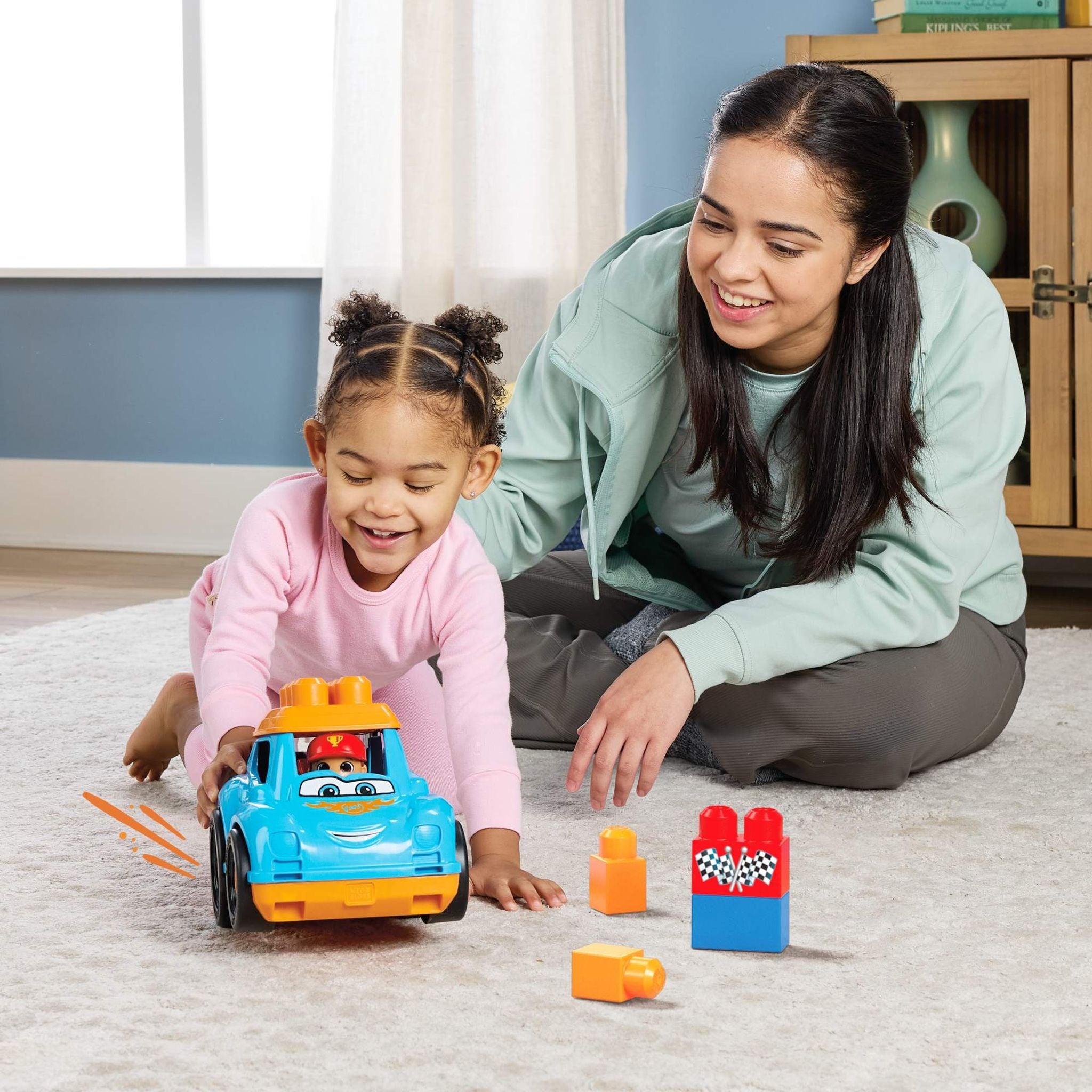 Fisher-Price MEGA Bloks First Builders Lil Vehicles Block Buddies Ricky Race Car