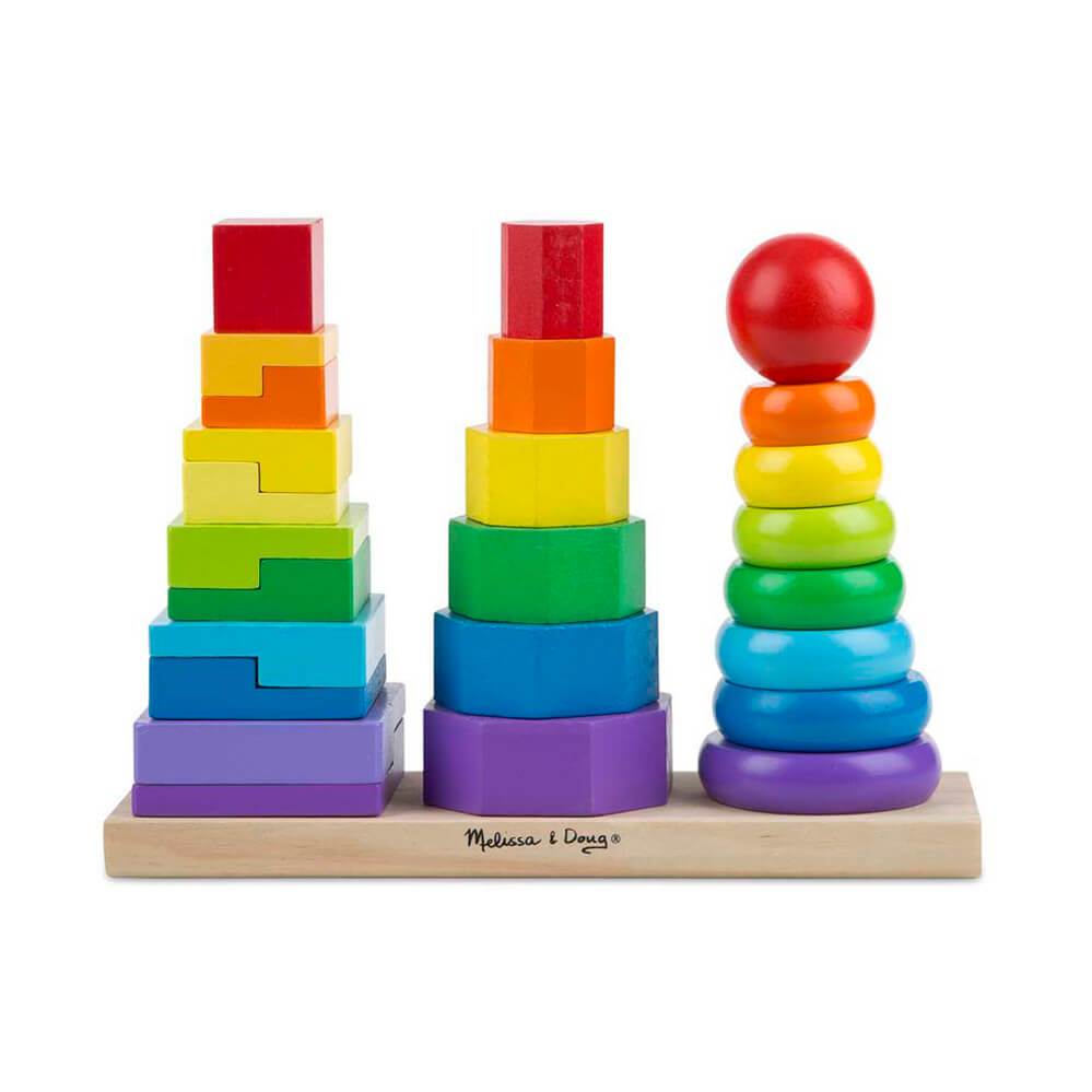 Melissa & Doug - Classic Toy Geometric Stacker - Toyworld Aus