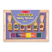 Melissa & Doug - Wooden Stamp Set - Happy Handles - Toyworld Aus