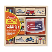 Melissa & Doug - Wooden Stamp Set - Vehicles - Toyworld Aus