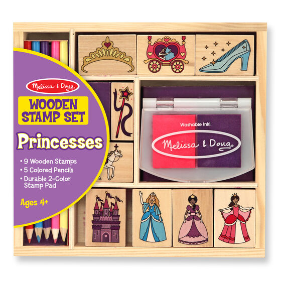 Melissa & Doug - Wooden Stamp Set - Princesses - Toyworld Aus