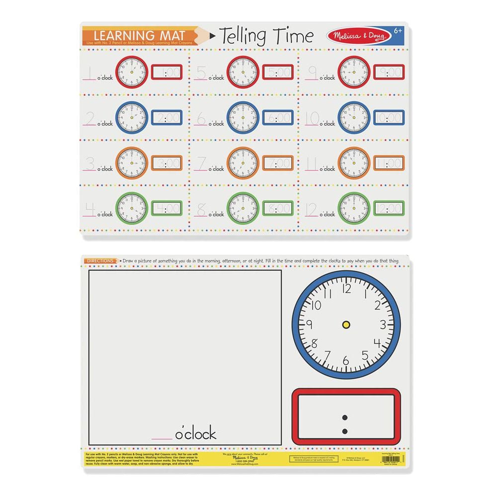 Melissa & Doug - Learning Mat Telling Time