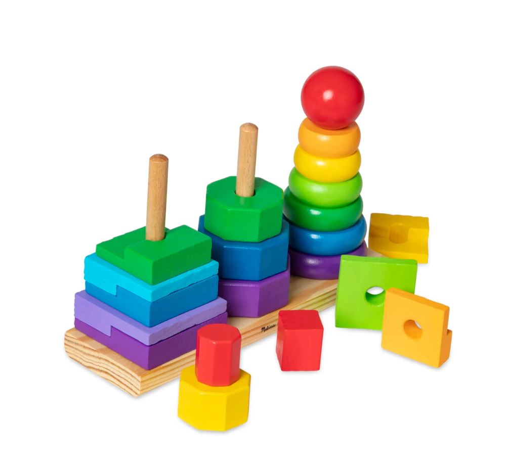 Melissa & Doug - Classic Toy Geometric Stacker - Toyworld Aus