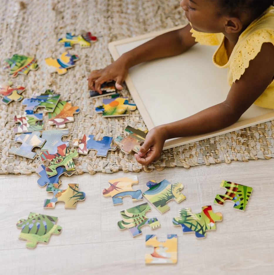 Melissa & Doug - 24 Piece Wooden Jigsaw Puzzle Dinosaur - Toyworld Aus