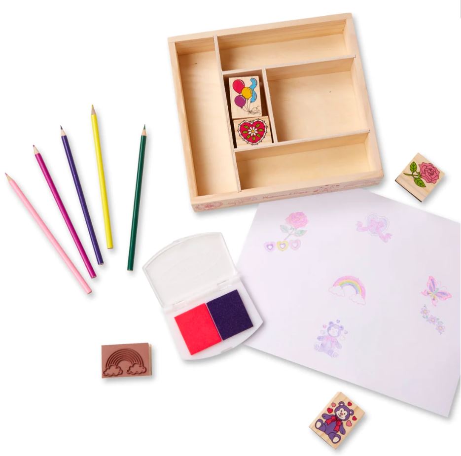 Melissa & Doug - Wodden Stamp Set - Friendship - Toyworld Aus