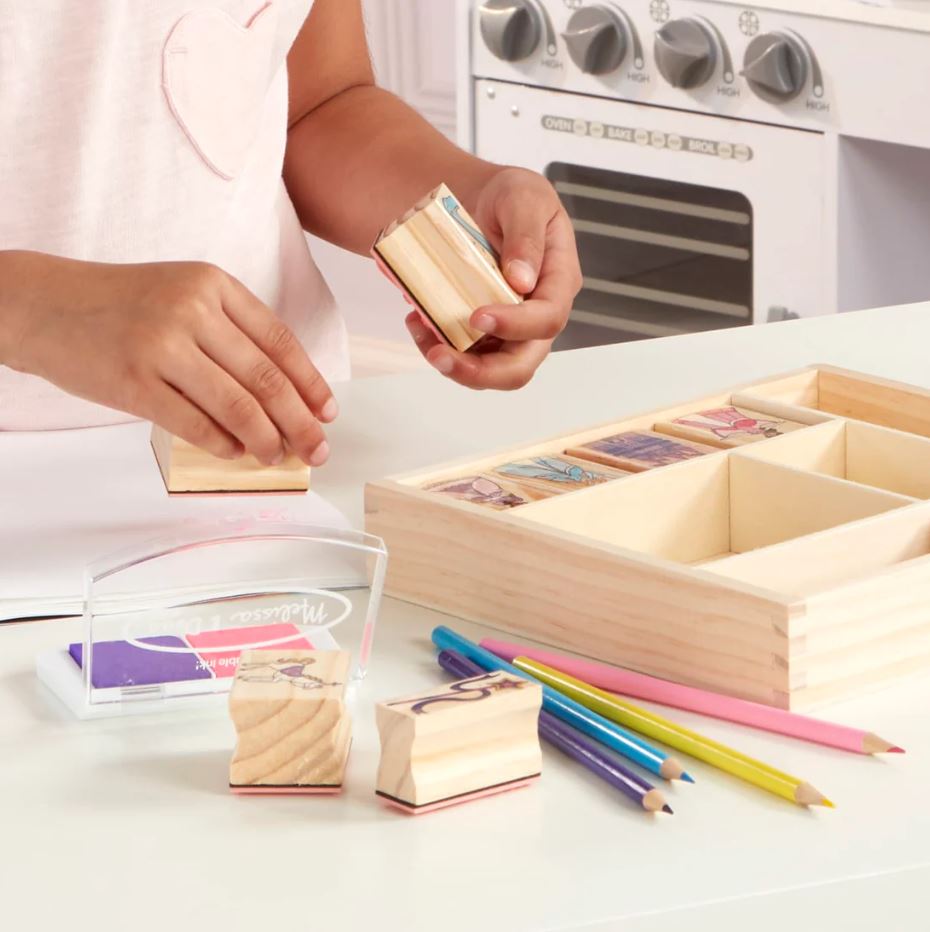Melissa & Doug - Wooden Stamp Set - Princesses - Toyworld Aus