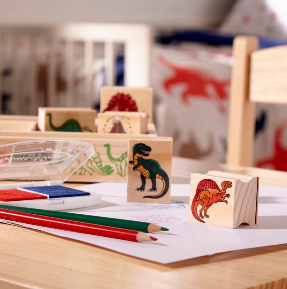 Melissa & Doug - Wooden Stamp Set - Dinosaurs