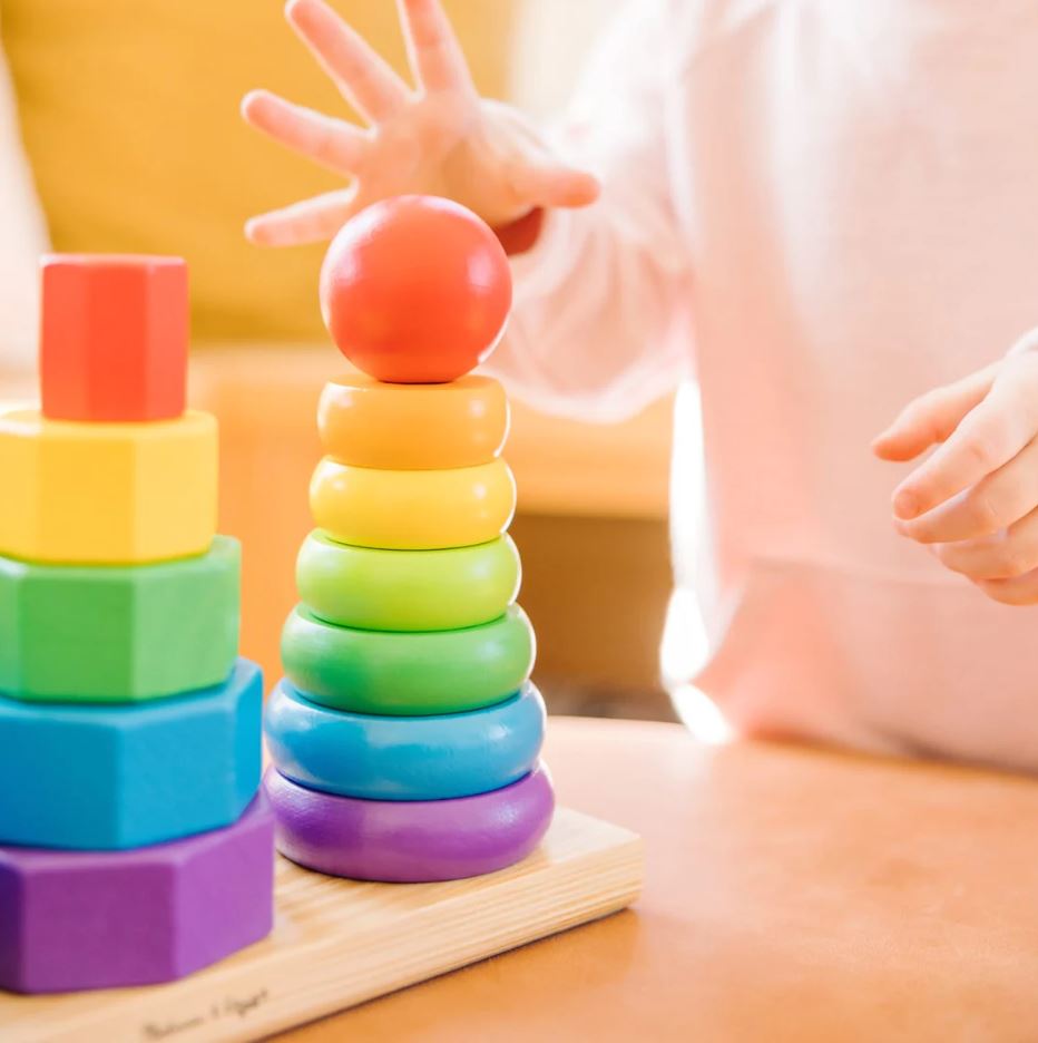 Melissa & Doug - Classic Toy Geometric Stacker - Toyworld Aus