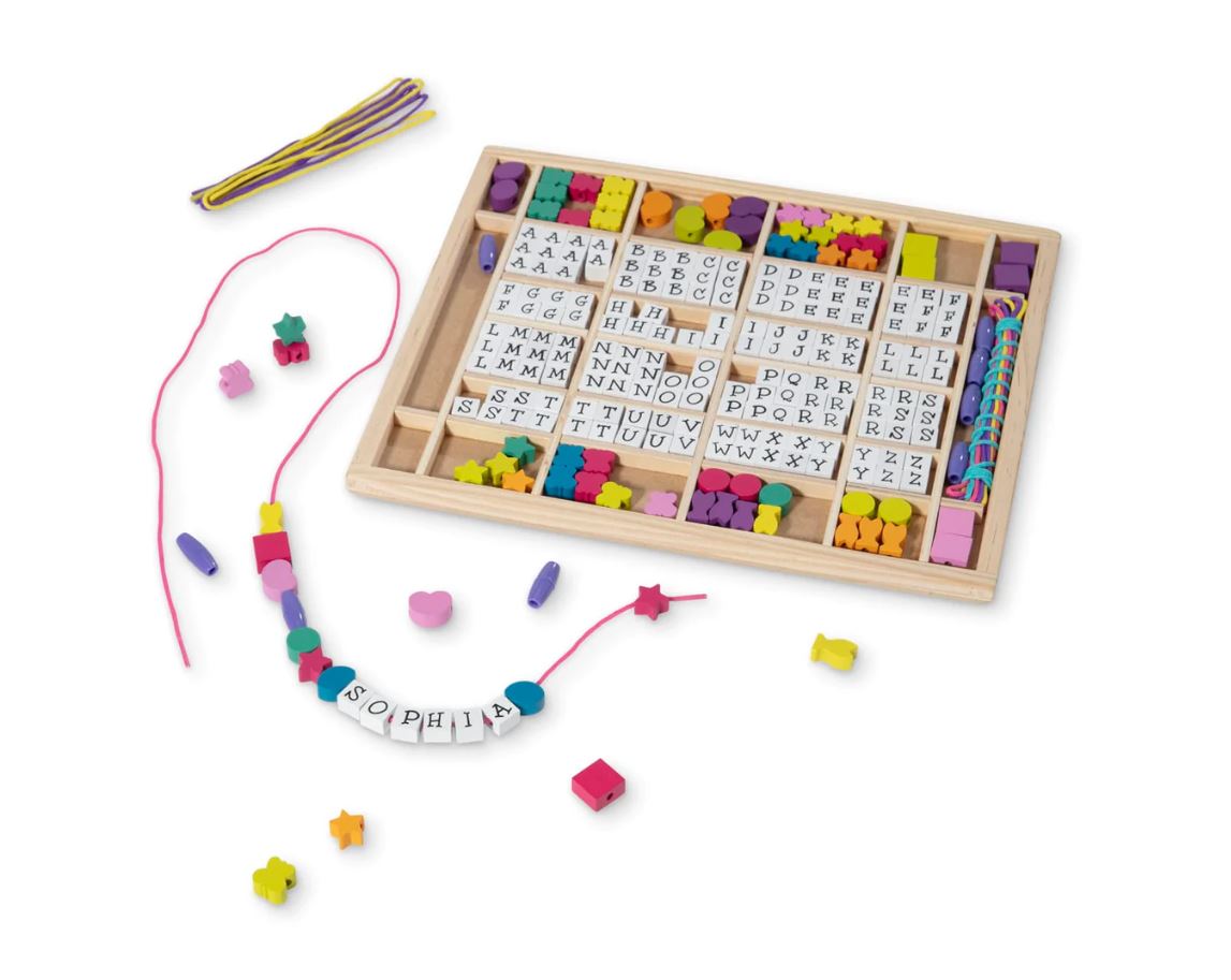 Melissa & Doug - Wooden Stringing Beads Alphabet
