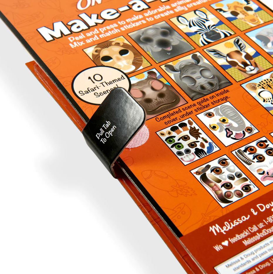 Melissa & Doug - On The Go - Reusable Sticker Pad - Safari