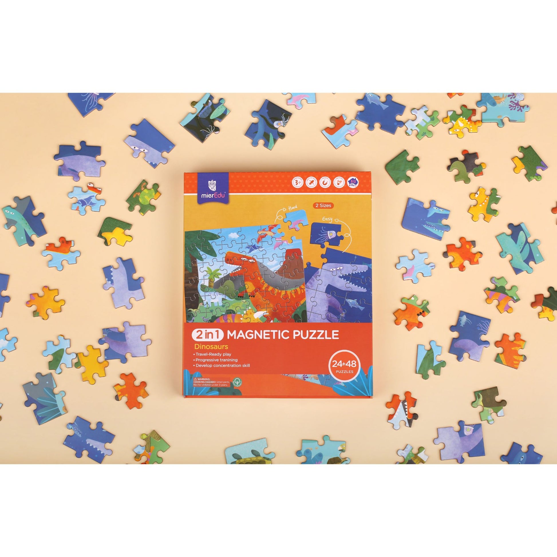 MierEdu 2-In-1 Magnetic Puzzles - Dino - Toyworld Australia