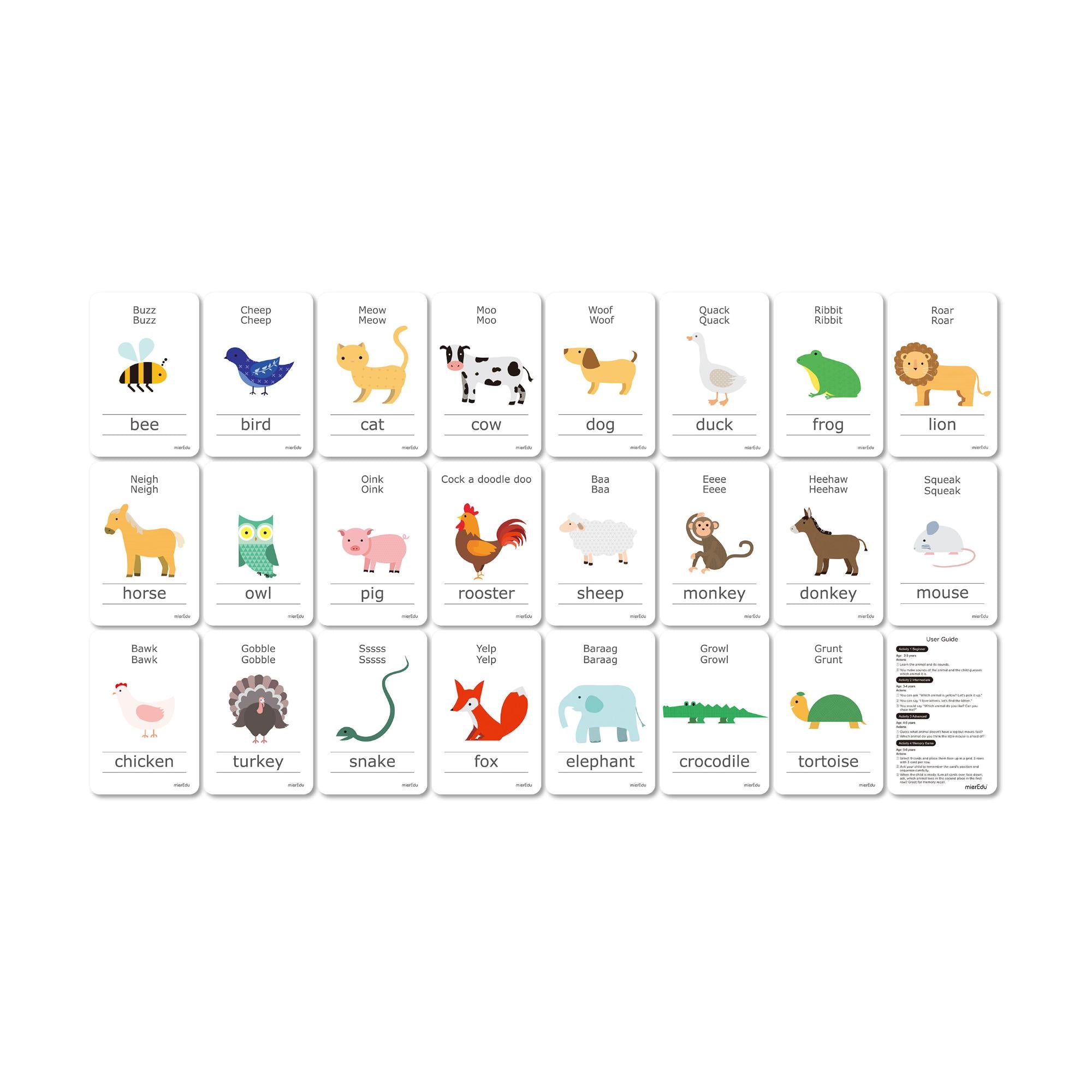 MierEdu Cognitive Flash Cards - Animal Sounds