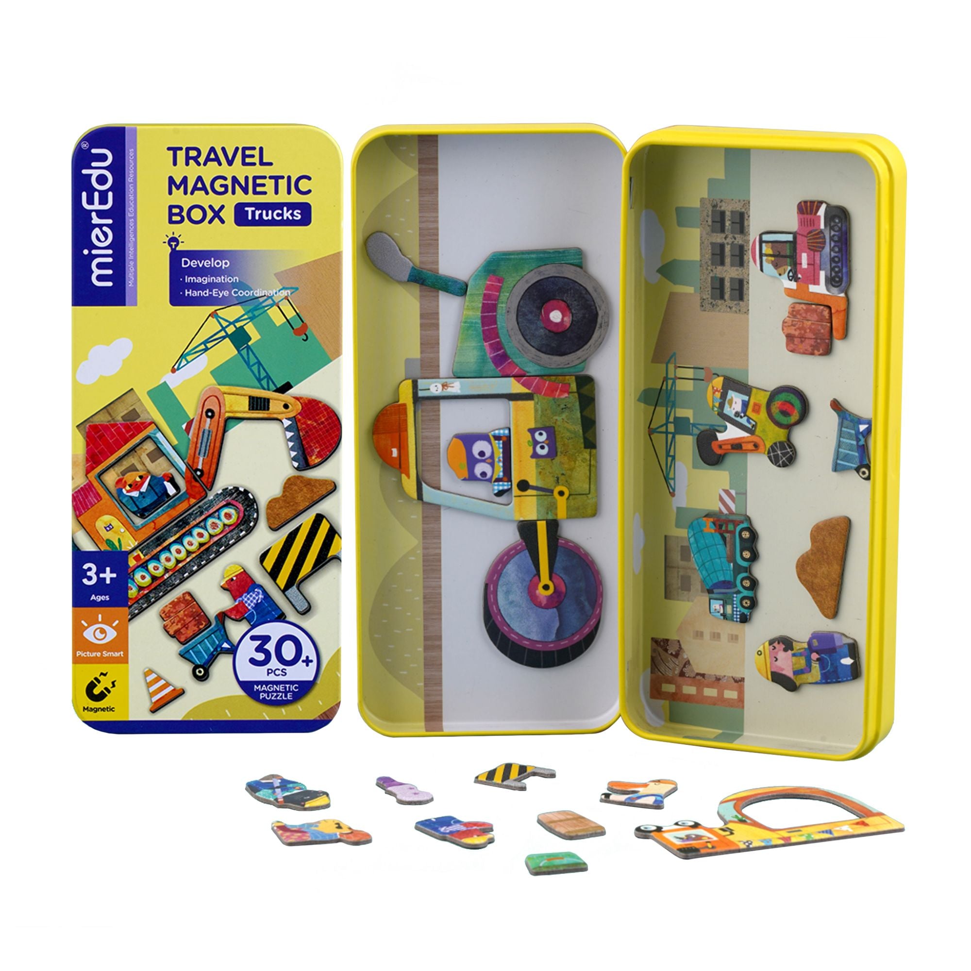 MierEdu Magnetic Puzzle Box Trucks