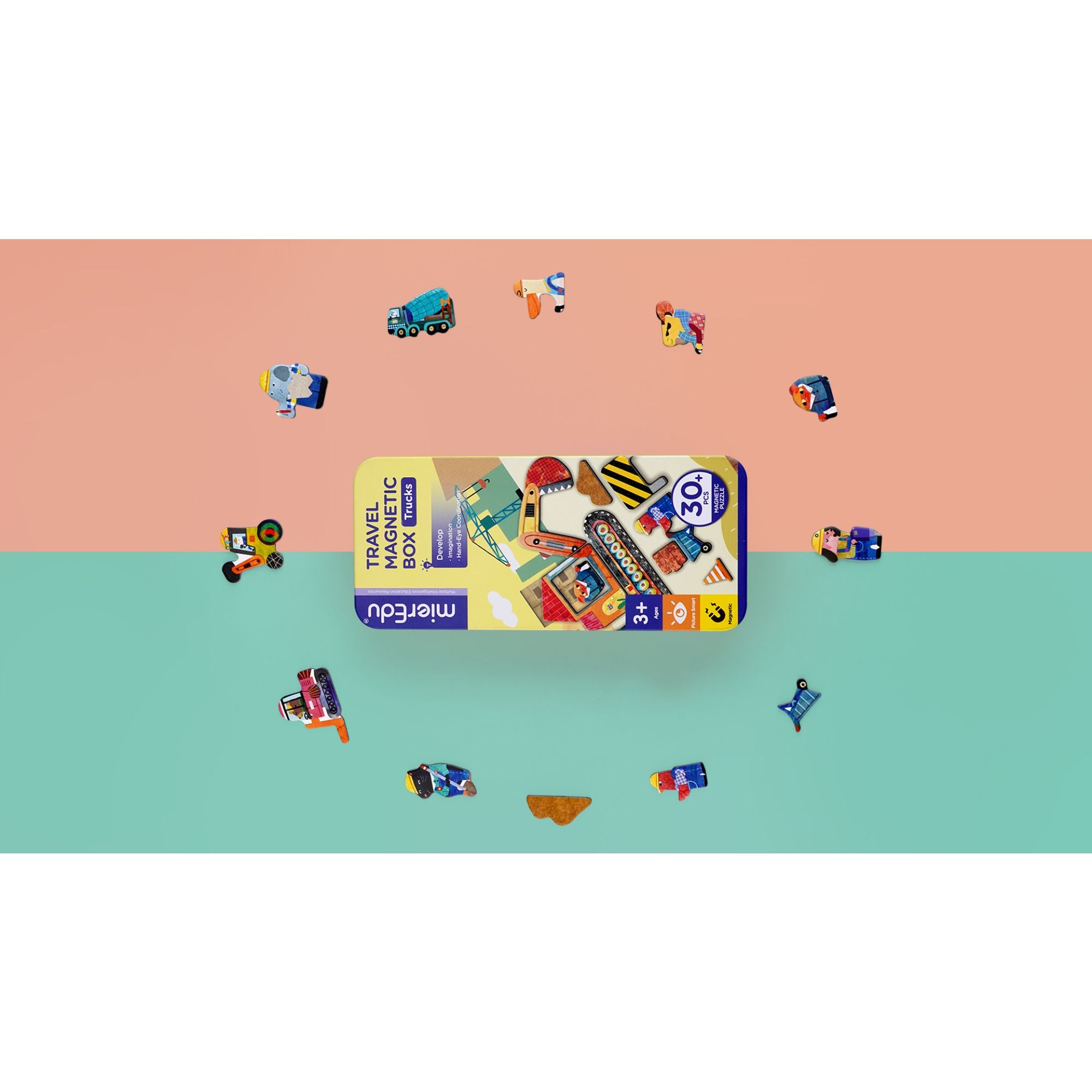 MierEdu Magnetic Puzzle Box Trucks