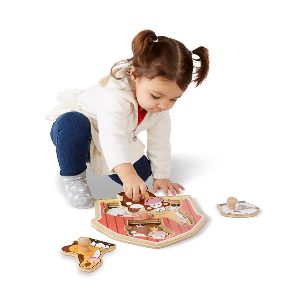 Melissa & Doug - Barn Animals Knob Puzzle - Toyworld Aus