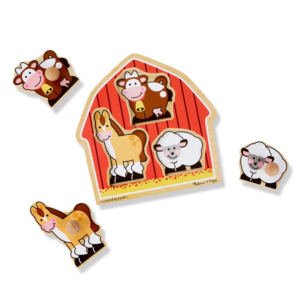 Melissa & Doug - Barn Animals Knob Puzzle - Toyworld Aus