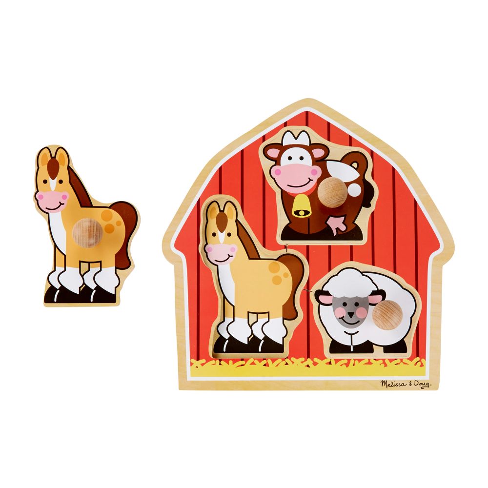 Melissa & Doug - Barn Animals Knob Puzzle - Toyworld Aus