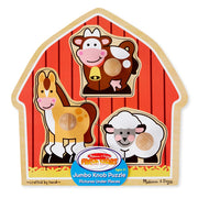 Melissa & Doug - Barn Animals Knob Puzzle - Toyworld Aus