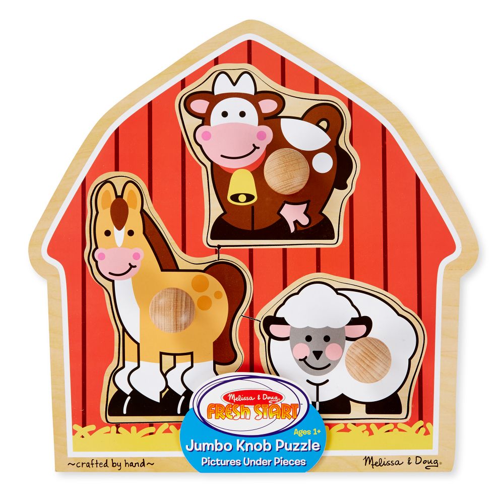 Melissa & Doug - Barn Animals Knob Puzzle - Toyworld Aus