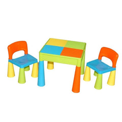 MONARCH KIDS TABLE AND CHAIRS MULTI COLORED