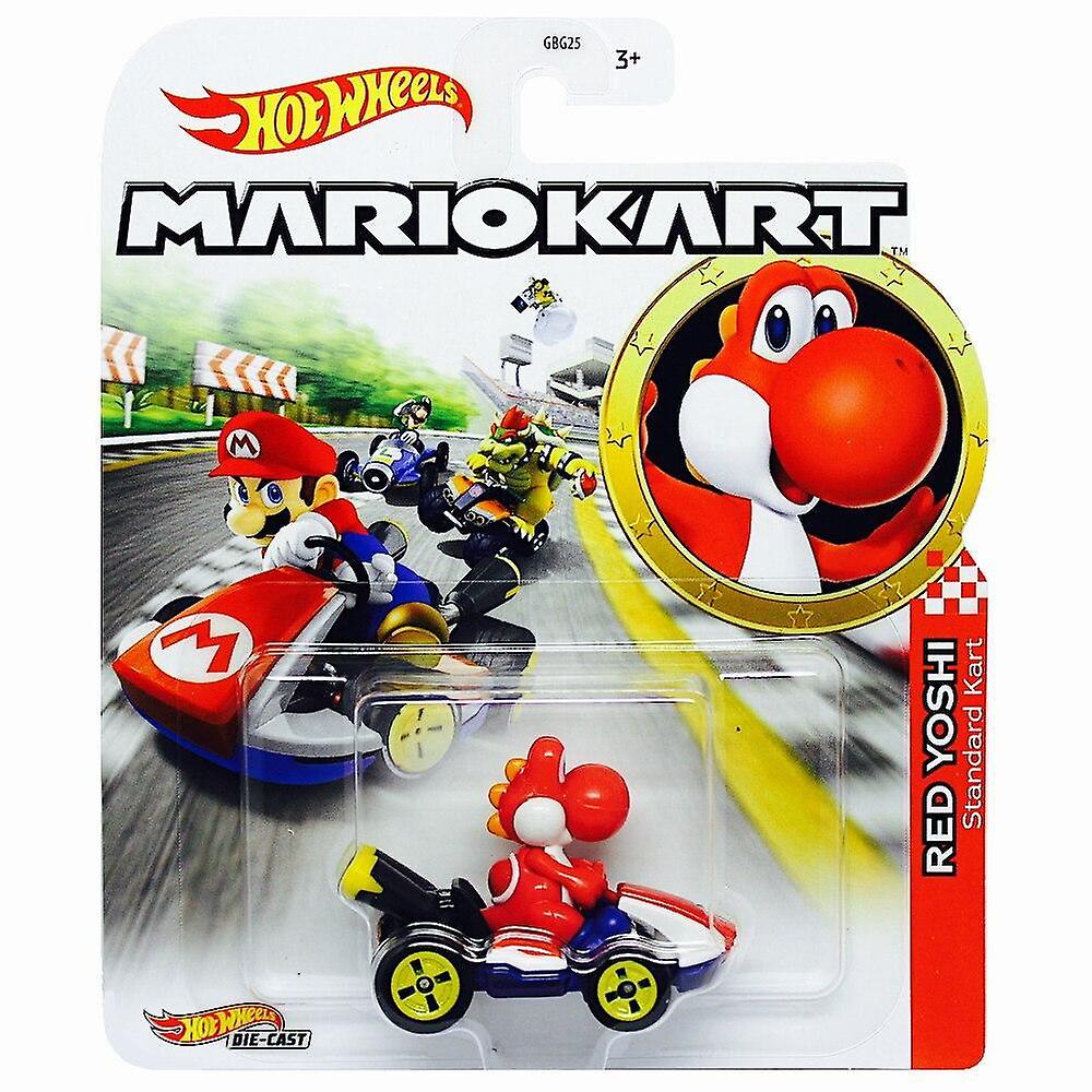 Hot Wheels Mario Kart Red Yoshi Standard Kart - Toyworld Australia