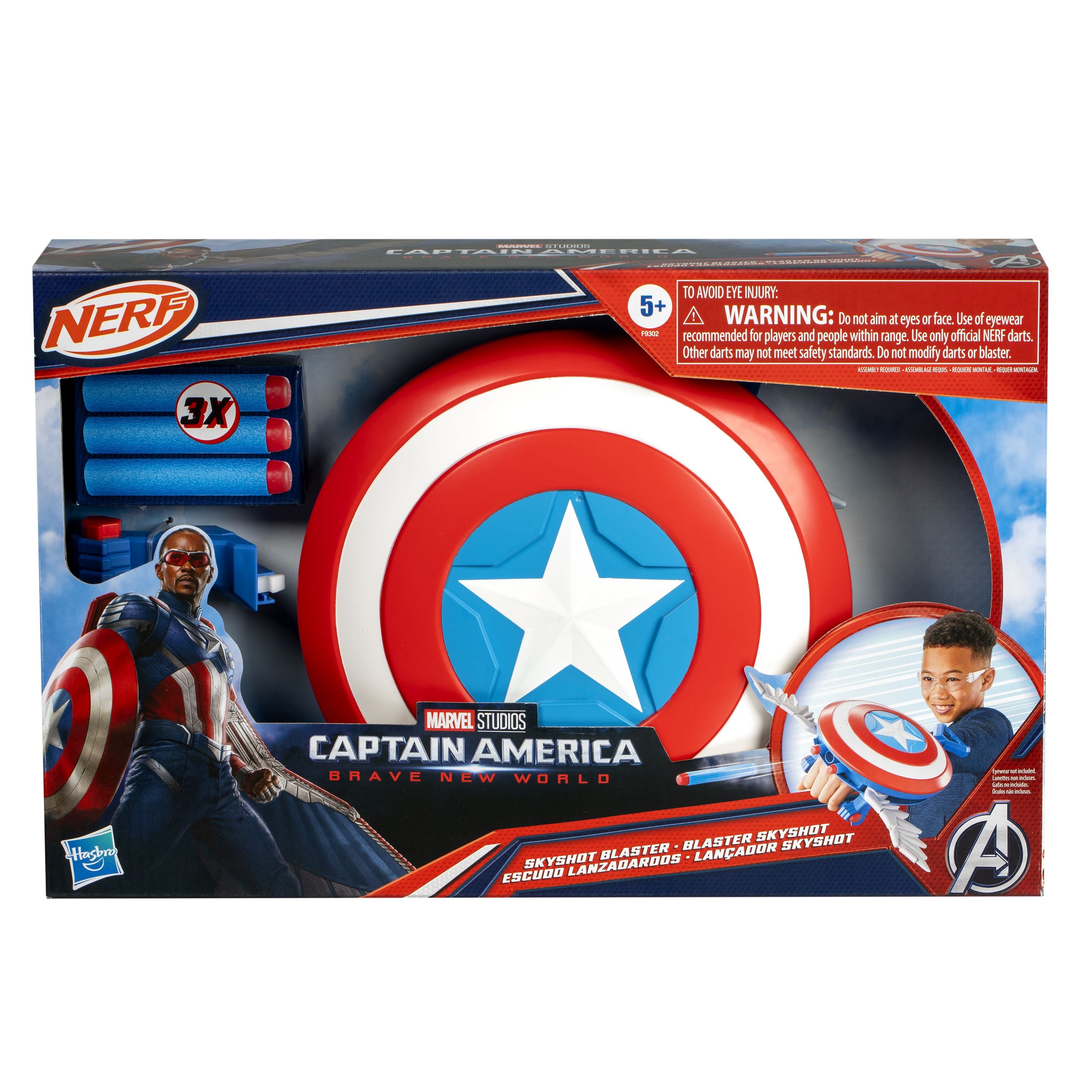 Marvel Studios Captain America Brave New World NERF Skyshot Blaster - Toyworld Australia