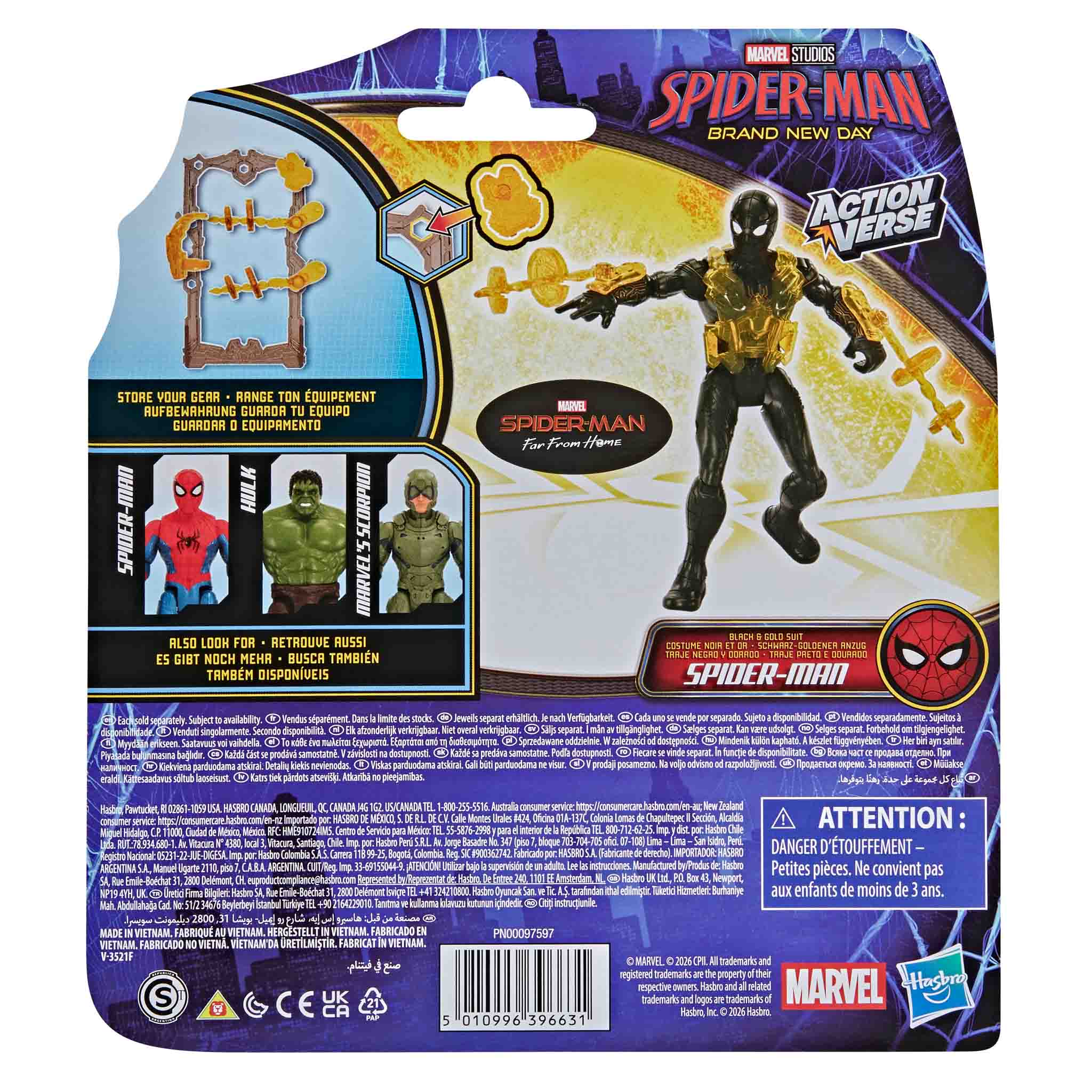 Marvel Spider-Man Brand New Day ActionVerse Black & Gold Suit Spider-Man Figure