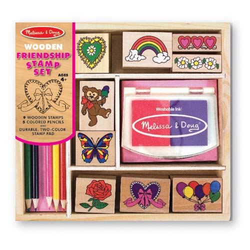 Melissa & Doug - Wodden Stamp Set - Friendship - Toyworld Aus