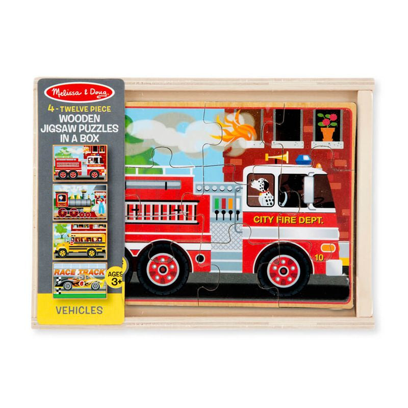 MELISSA & DOUG - WOODEN JIGSAW PUZZLES IN A BOX VEHICLES