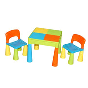 Monarch Children's Block Table & 2 Chairs - Multi Coloured