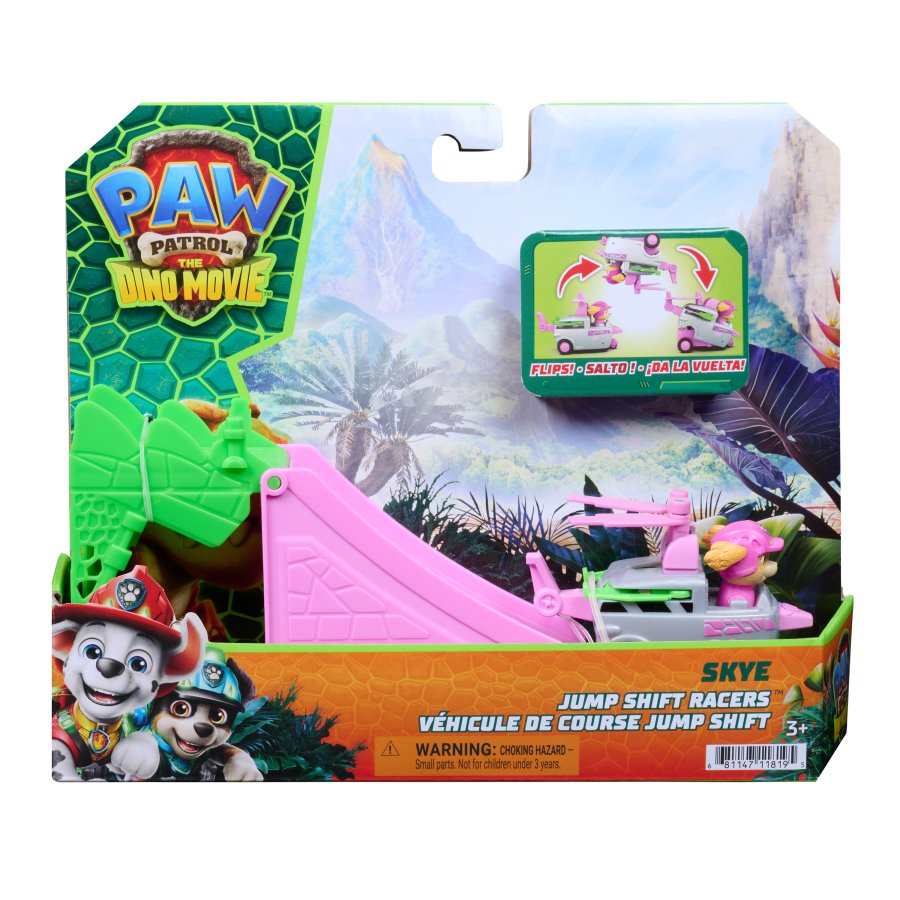 PAW Patrol The Dino Movie Skye Pup Squad Jump Shift Flip Racers