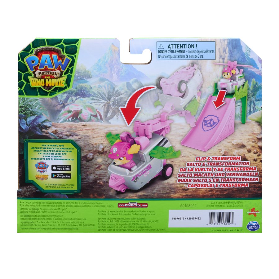 PAW Patrol The Dino Movie Skye Pup Squad Jump Shift Flip Racers
