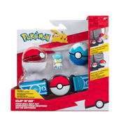 Pokemon Clip N Go Poke Ball Belt Set - Poké Ball & Dive Ball With Quaxly