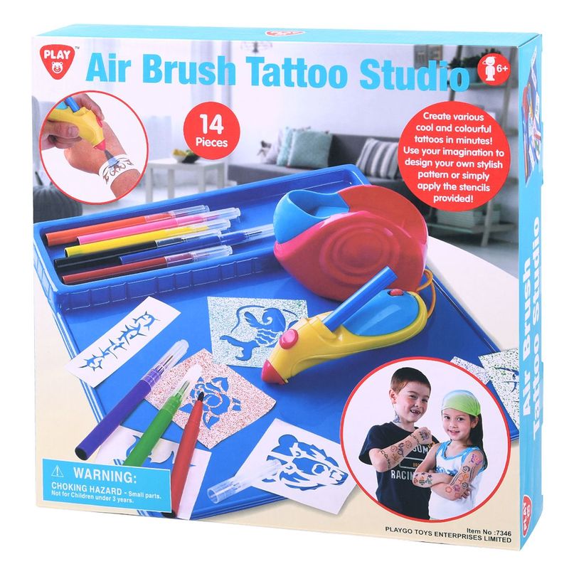 Playgo Toys Air Brush Tattoo Studio 14 Pieces