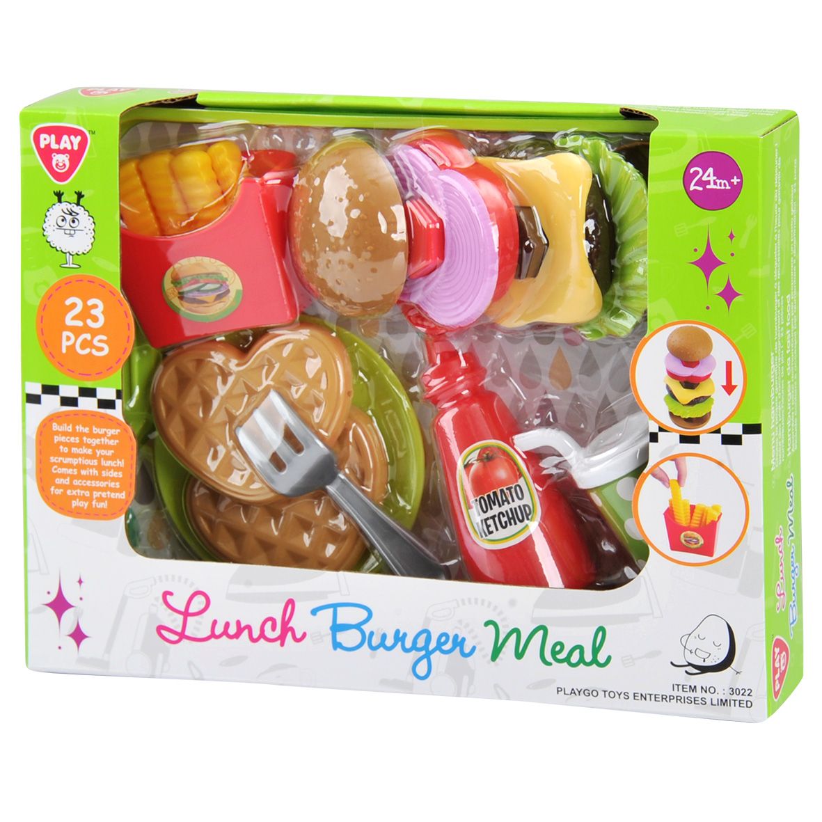 Playgo Toys Lunch Burger Meal 23 Piece - Toyworld Australia