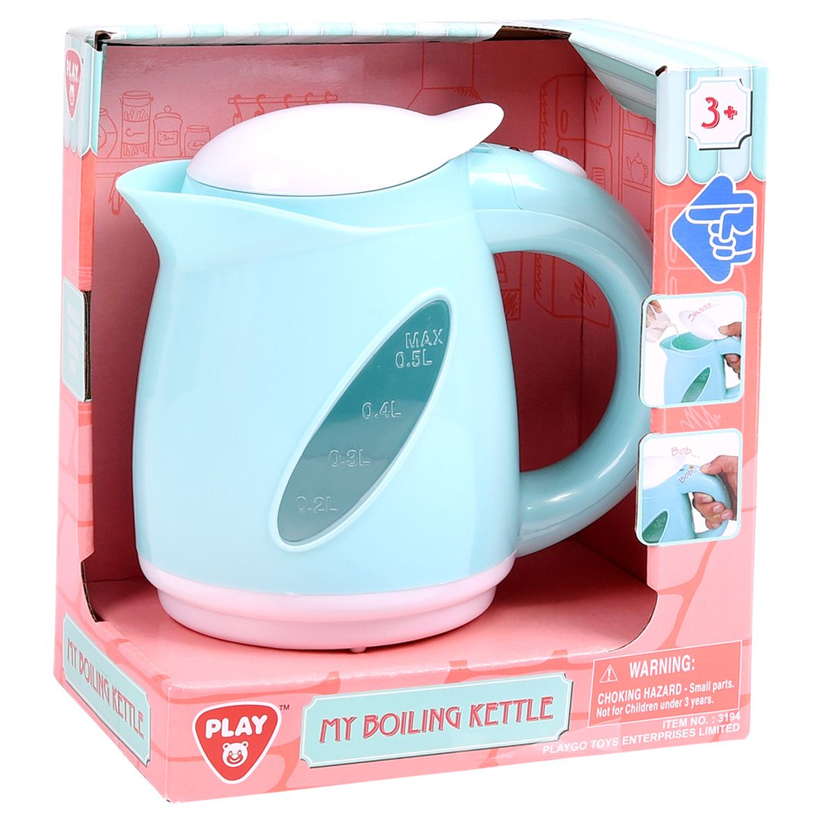 Playgo Toys Battery Operated My Boiling Kettle Blue