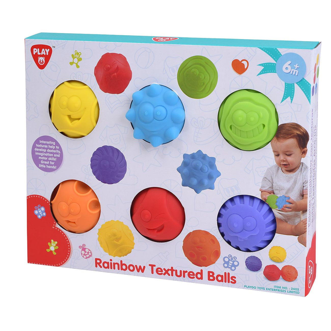 Playgo Toys Rainbow Textured Balls