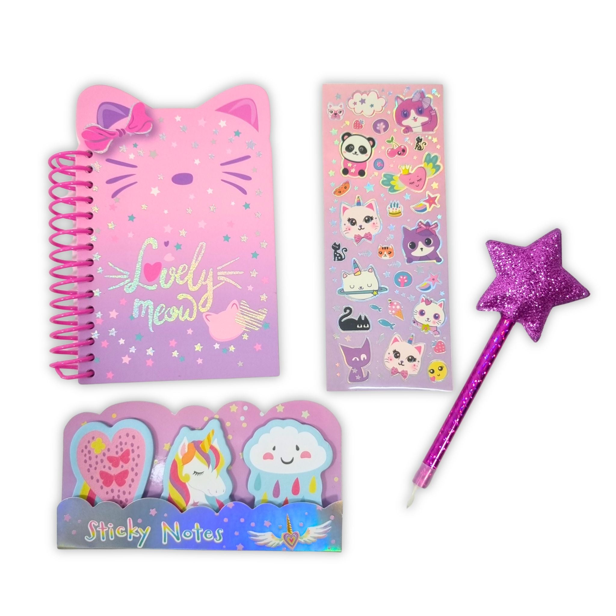 Creative Fun Cat Backpack Stationery Set