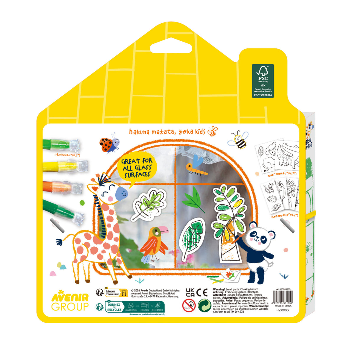 Play 'N' Colour Window Art Jungle Animal