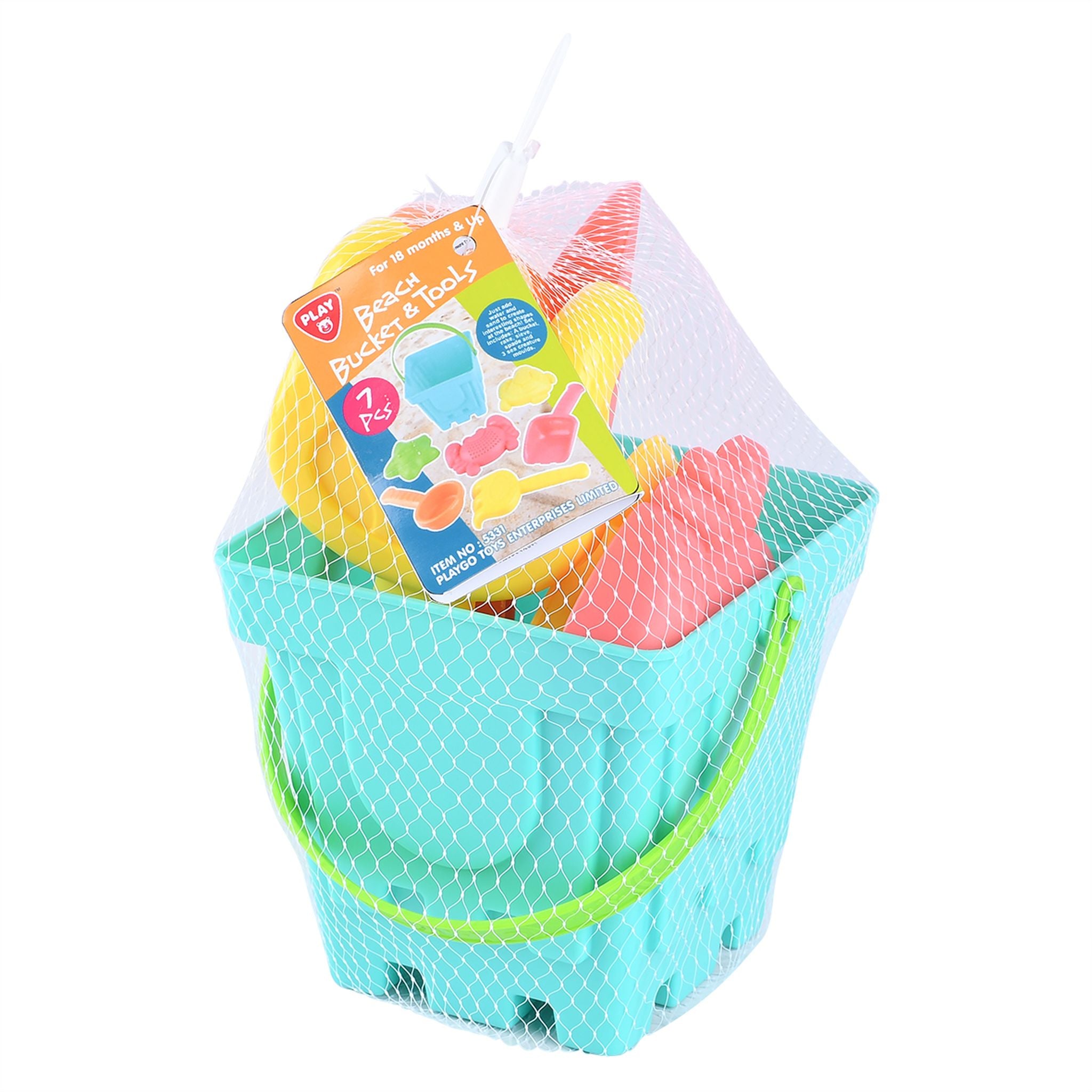 Playgo Toys Beach Bucket & Tools 7 Piece Set