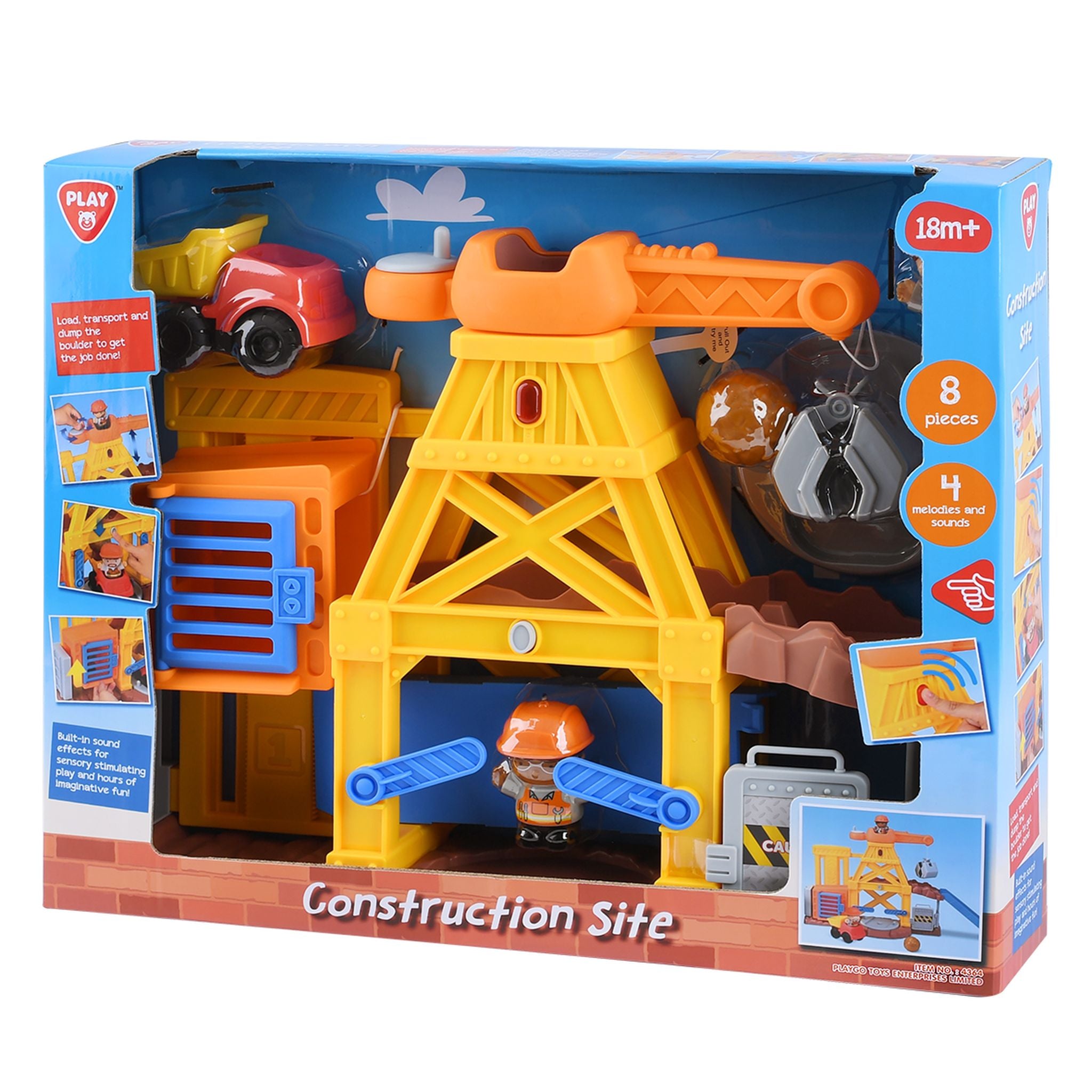 Playgo Toys Construction Site 8 Piece Playset