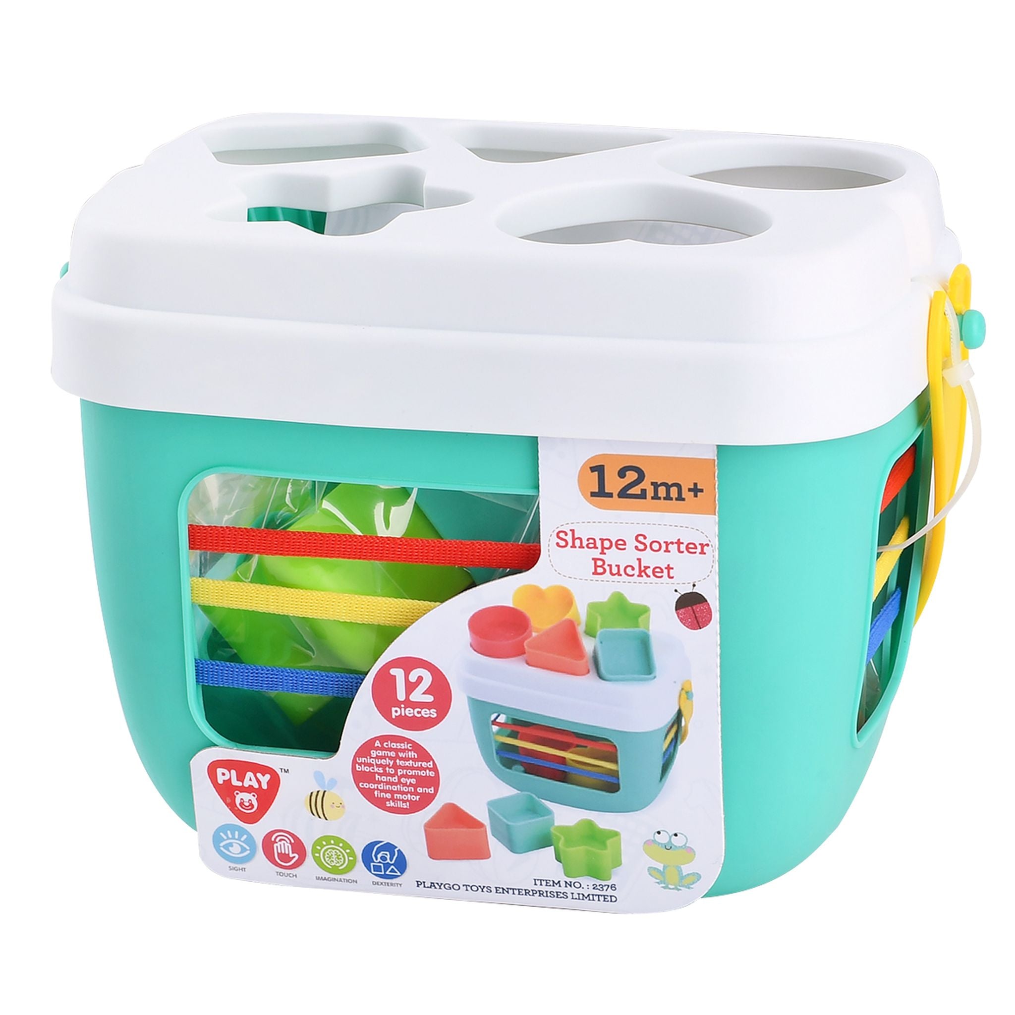 Playgo Toys Shape Sorter 12 Piece Bucket