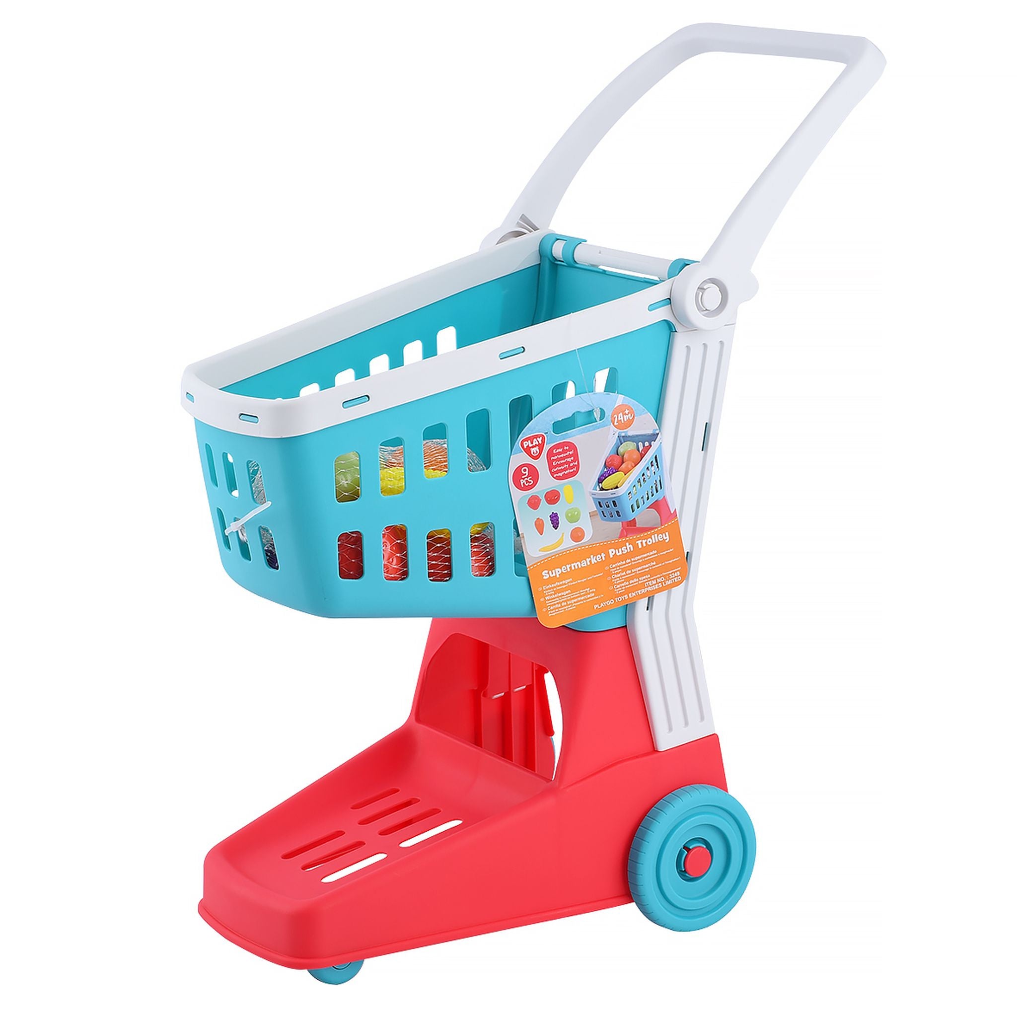 Playgo Toys Supermarket Push Trolley 9 Piece Playset