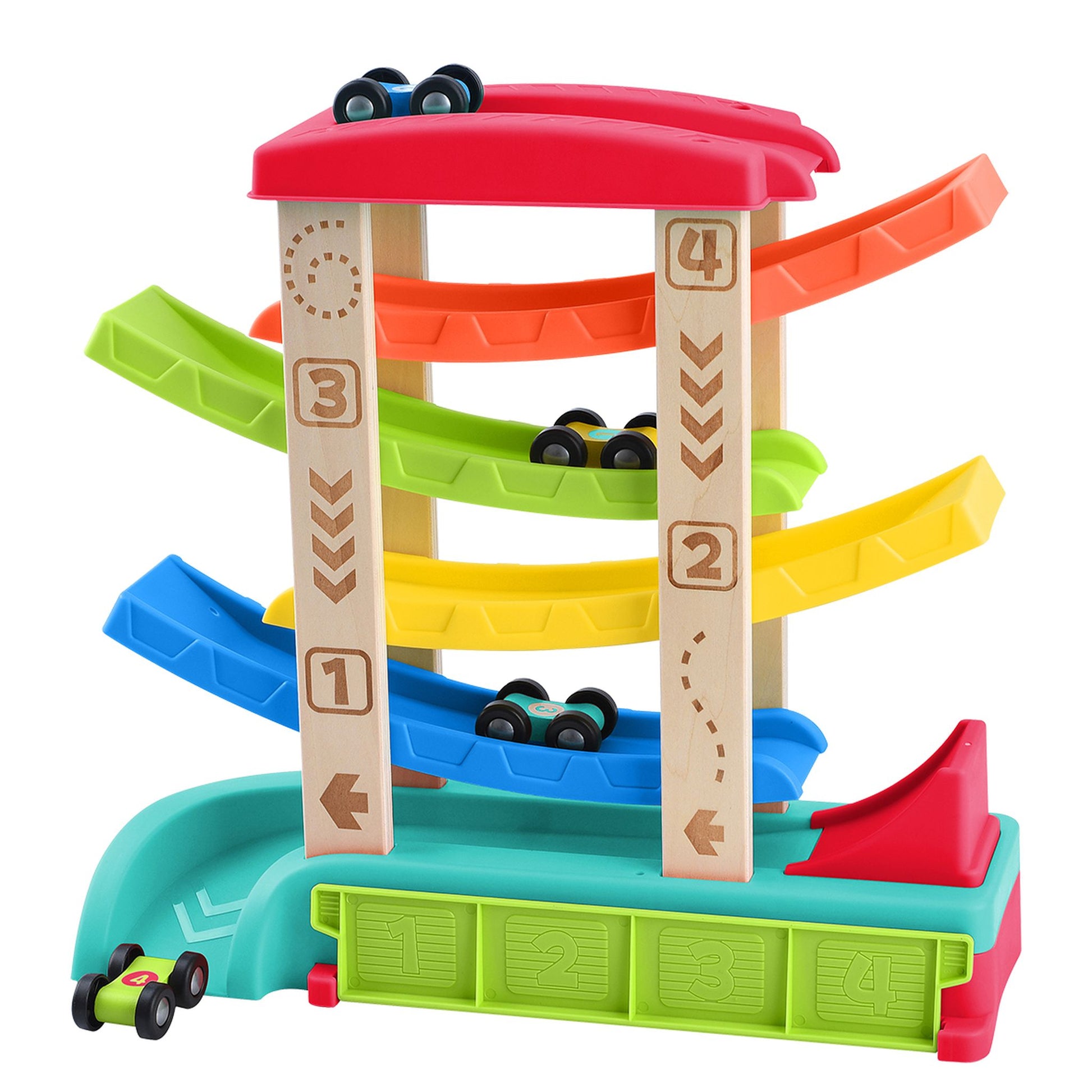 Playgo Toys Wooden Race Car Ramp - Toyworld Australia