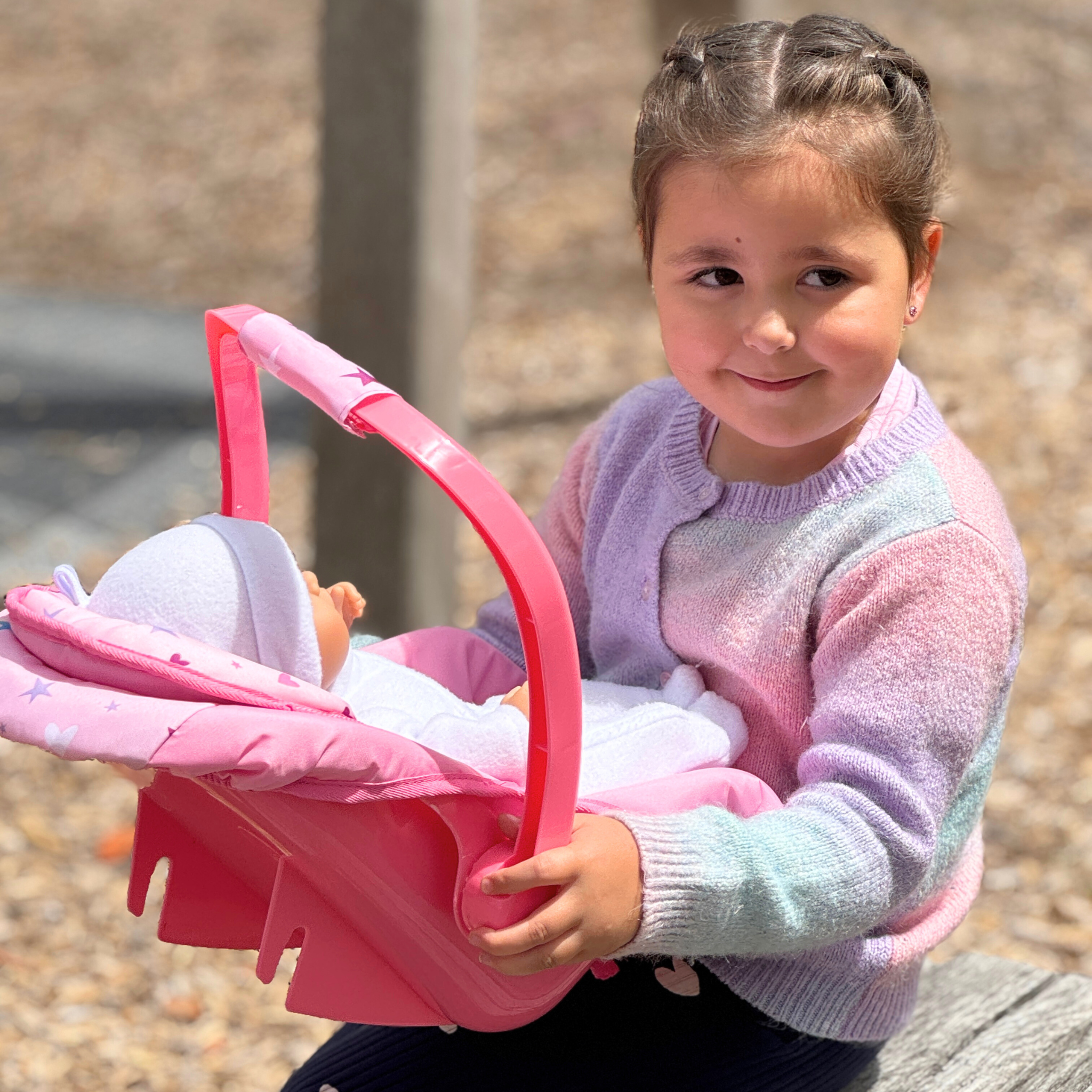 Playworld Doll Carry Car Seat Pink