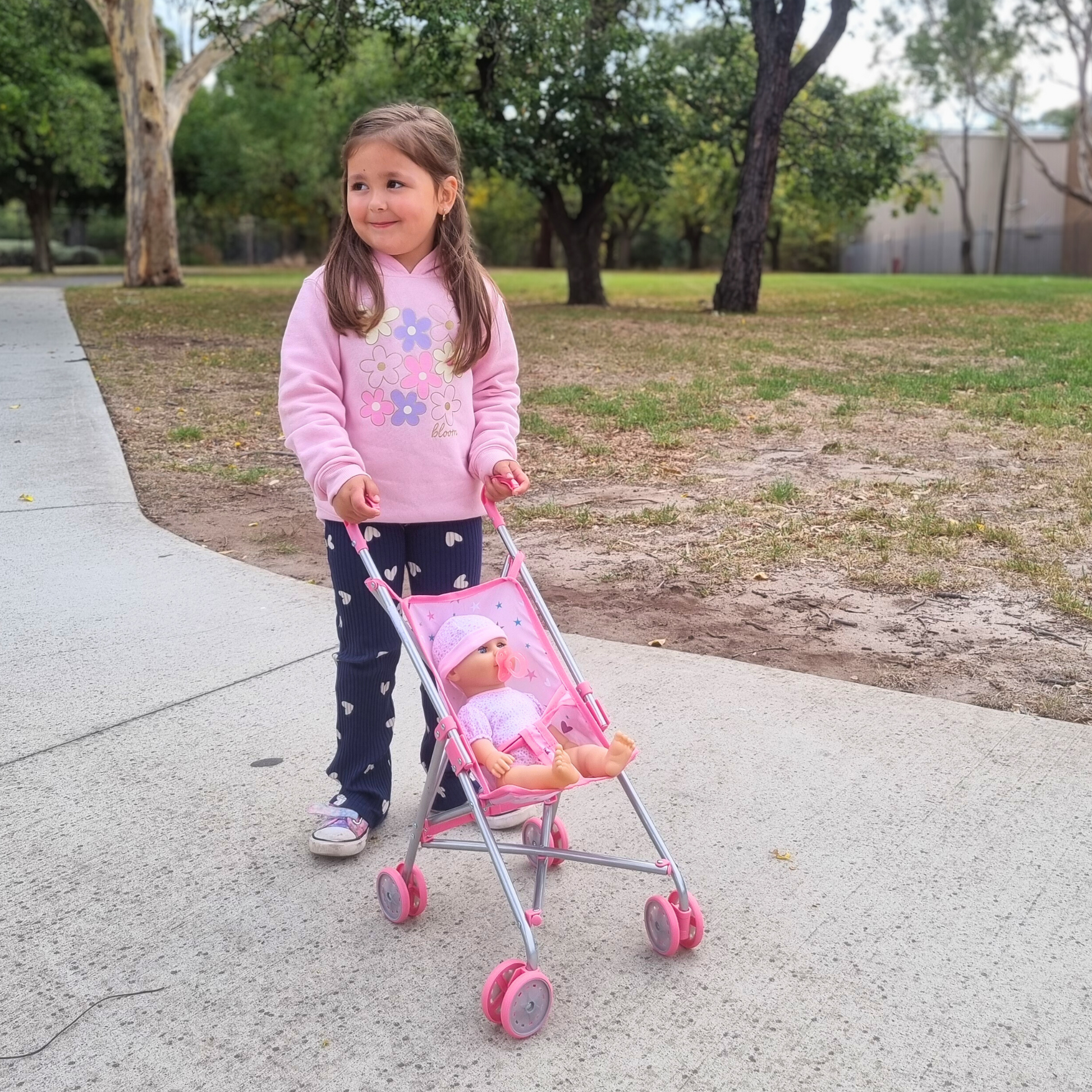 Playworld Doll Umbrella Stroller Pink - Toyworld Australia