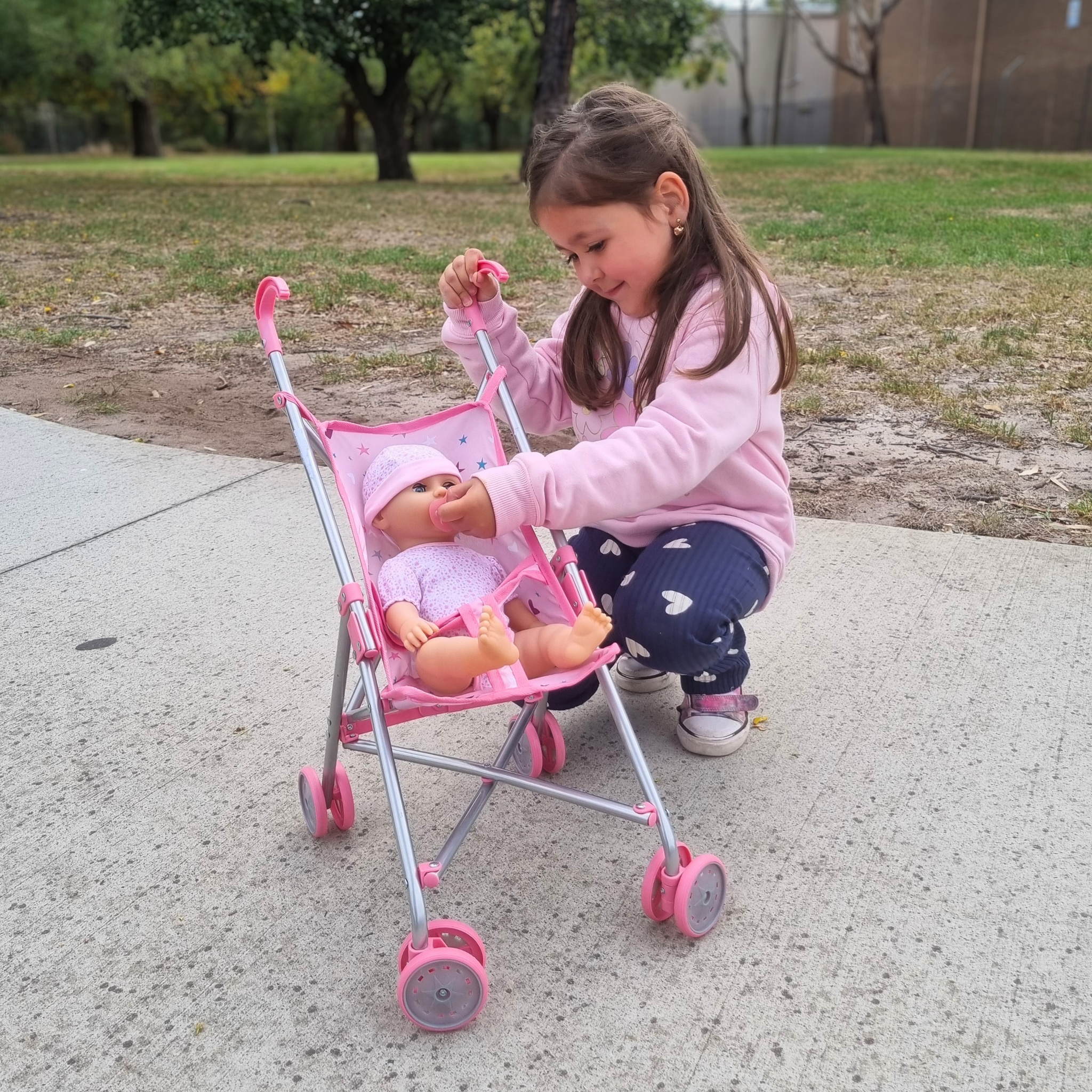 Playworld Doll Umbrella Stroller Pink - Toyworld Australia
