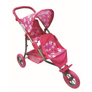 Playworld 3 Wheel Twin Jogger Dolls Pram